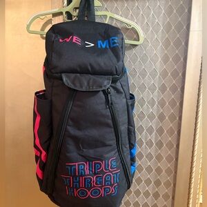 NWOT Triple Threat Hoops Black Backpack - WE>ME Graphic